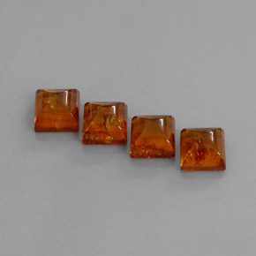 캐럿 천연 옐로우 오렌지 호박 보석, 투명한, 8.1×8 mm, 투명/반투명