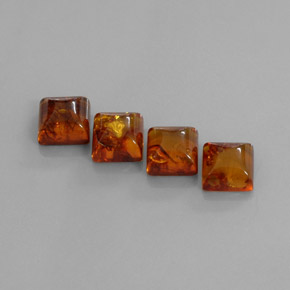 캐럿 천연 옐로우 오렌지 호박 보석, 투명한, 8×8 mm, 투명/반투명