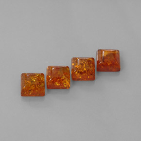 캐럿 천연 옐로우 오렌지 호박 보석, 투명한, 8×7.9 mm, 투명/반투명