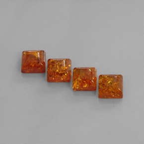 캐럿 천연 옐로우 오렌지 호박 보석, 투명한, 8×7.9 mm, 투명/반투명