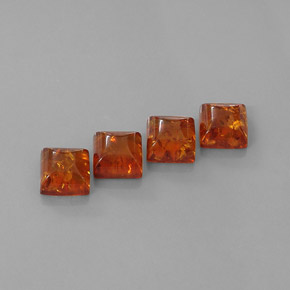 캐럿 천연 호박 호박 보석, 투명한, 8×8 mm, 투명/반투명