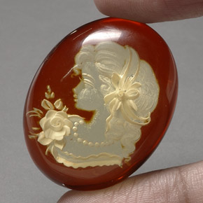 23.16캐럿 천연 옐로우 오렌지 호박, 투명한, 35.4×28.2 mm, 투명/반투명