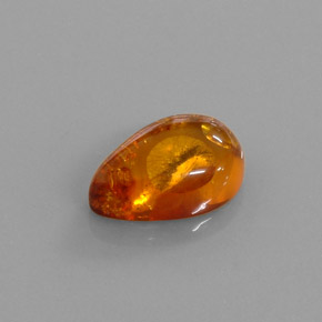 2.61캐럿 천연 옐로우 오렌지 호박, 투명한, 14.9×10 mm, 투명/반투명