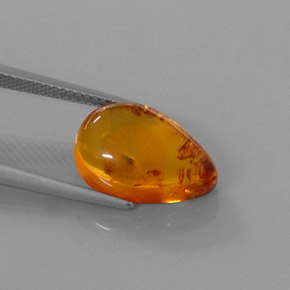 2.61캐럿 천연 옐로우 오렌지 호박, 투명한, 14.9×10 mm, 투명/반투명