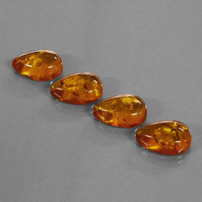 캐럿 천연 옐로우 오렌지 호박 보석, 투명한, 14.9×10 mm, 투명/반투명