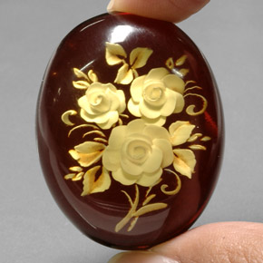 28.39캐럿 천연 오렌지 브라운 호박, 멋진 모양, 36.2×28.3 mm, 투명한