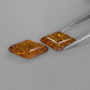 캐럿 천연 옐로우 오렌지 호박 보석, 투명한, 19.5×10.7 mm, 투명/반투명