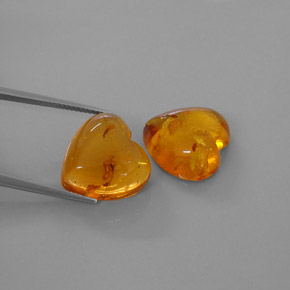 캐럿 천연 옐로우 오렌지 호박 보석, 투명한, 15.9×15.8 mm, 투명/반투명