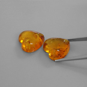캐럿 천연 옐로우 오렌지 호박 보석, 투명한, 15.9×15.8 mm, 투명/반투명