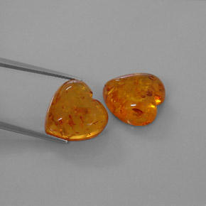 캐럿 천연 옐로우 오렌지 호박 보석, 투명한, 15.8×15.7 mm, 투명/반투명