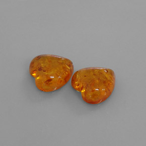 캐럿 천연 옐로우 오렌지 호박 보석, 투명한, 15.8×15.7 mm, 투명/반투명