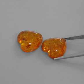 캐럿 천연 옐로우 오렌지 호박 보석, 투명한, 15.8×15.7 mm, 투명/반투명