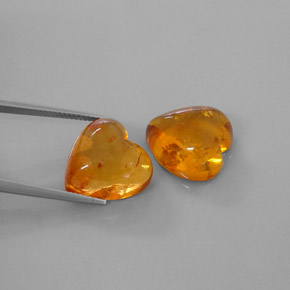 캐럿 천연 옐로우 오렌지 호박 보석, 투명한, 15.9×15.7 mm, 투명/반투명