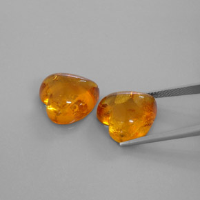 캐럿 천연 옐로우 오렌지 호박 보석, 투명한, 15.9×15.7 mm, 투명/반투명