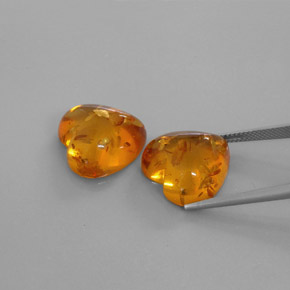 캐럿 천연 옐로우 오렌지 호박 보석, 투명한, 16×15.8 mm, 투명/반투명