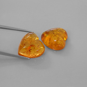 캐럿 천연 옐로우 오렌지 호박 보석, 투명한, 16×15.9 mm, 투명/반투명