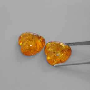 캐럿 천연 옐로우 오렌지 호박 보석, 투명한, 16×15.9 mm, 투명/반투명