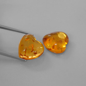 캐럿 천연 옐로우 오렌지 호박 보석, 투명한, 16.1×15.8 mm, 투명/반투명