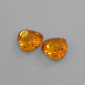 캐럿 천연 옐로우 오렌지 호박 보석, 투명한, 16.1×15.8 mm, 투명/반투명