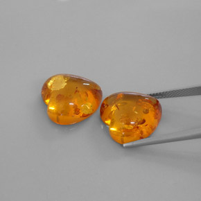 캐럿 천연 옐로우 오렌지 호박 보석, 투명한, 16.1×15.8 mm, 투명/반투명