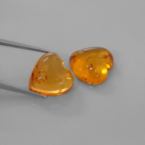 캐럿 천연 옐로우 오렌지 호박 보석, 투명한, 16.1×15.9 mm, 투명/반투명