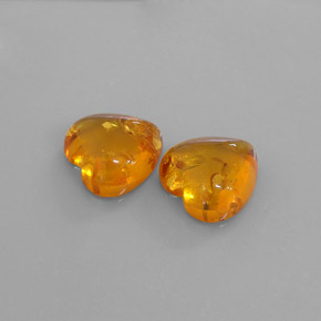 캐럿 천연 옐로우 오렌지 호박 보석, 투명한, 16.1×15.9 mm, 투명/반투명
