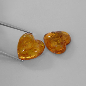 캐럿 천연 옐로우 오렌지 호박 보석, 투명한, 15.7×15.7 mm, 투명/반투명