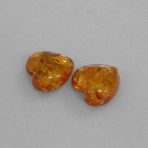 캐럿 천연 옐로우 오렌지 호박 보석, 투명한, 15.7×15.7 mm, 투명/반투명