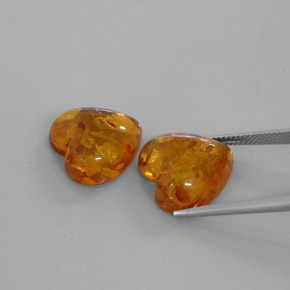 캐럿 천연 옐로우 오렌지 호박 보석, 투명한, 15.7×15.7 mm, 투명/반투명