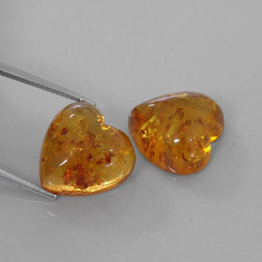 캐럿 천연 옐로우 오렌지 호박 보석, 투명한, 15.9×15.9 mm, 투명/반투명