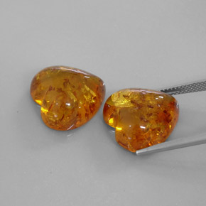 캐럿 천연 옐로우 오렌지 호박 보석, 투명한, 15.9×15.9 mm, 투명/반투명