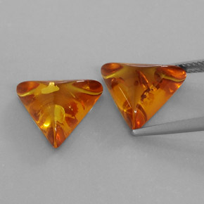 캐럿 천연 옐로우 오렌지 호박 보석, 투명한, 13.4×11.7 mm, 투명/반투명