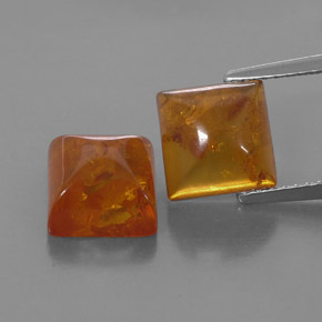 캐럿 천연 옐로우 오렌지 호박 보석, 투명한, 8.1×8.1 mm, 투명/반투명