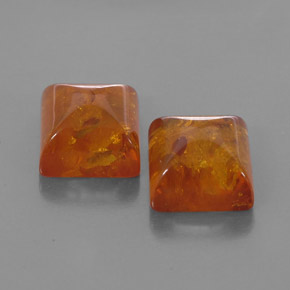 캐럿 천연 옐로우 오렌지 호박 보석, 투명한, 8.1×8.1 mm, 투명/반투명