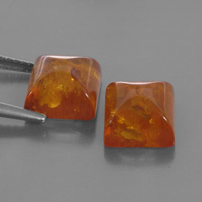 캐럿 천연 옐로우 오렌지 호박 보석, 투명한, 8.1×8.1 mm, 투명/반투명
