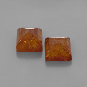 캐럿 천연 호박 호박 보석, 투명한, 8×8 mm, 투명/반투명