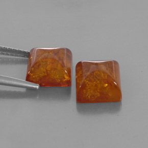 캐럿 천연 호박 호박 보석, 투명한, 8×8 mm, 투명/반투명