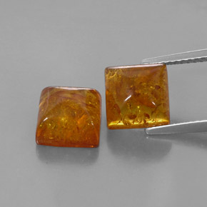 캐럿 천연 옐로우 오렌지 호박 보석, 투명한, 7.9×7.9 mm, 투명/반투명