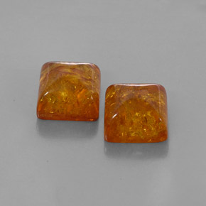 캐럿 천연 옐로우 오렌지 호박 보석, 투명한, 7.9×7.9 mm, 투명/반투명