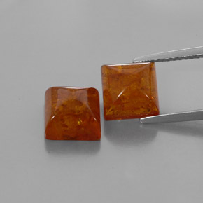 캐럿 천연 옐로우 오렌지 호박 보석, 투명한, 7.9×7.9 mm, 투명/반투명