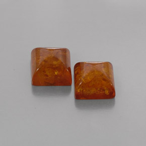 캐럿 천연 옐로우 오렌지 호박 보석, 투명한, 7.9×7.9 mm, 투명/반투명