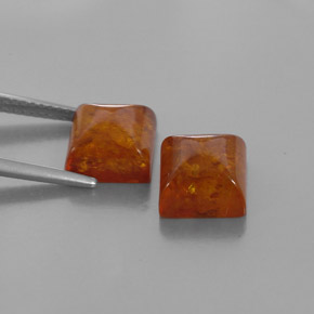 캐럿 천연 옐로우 오렌지 호박 보석, 투명한, 7.9×7.9 mm, 투명/반투명