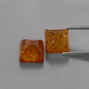 캐럿 천연 옐로우 오렌지 호박 보석, 투명한, 8×8 mm, 투명/반투명