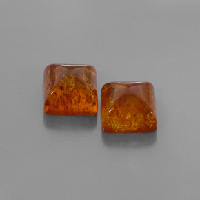 캐럿 천연 옐로우 오렌지 호박 보석, 투명한, 8×8 mm, 투명/반투명