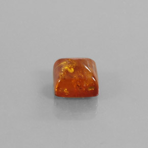1.32캐럿 천연 옐로우 오렌지 호박, 투명한, 8×8 mm, 투명/반투명
