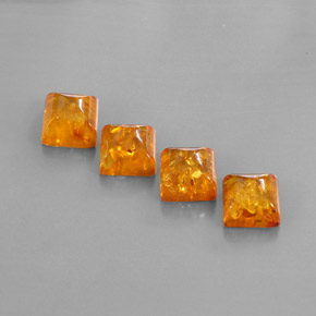 캐럿 천연 옐로우 오렌지 호박 보석, 투명한, 8×7.9 mm, 투명/반투명