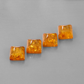캐럿 천연 옐로우 오렌지 호박 보석, 투명한, 8×7.9 mm, 투명/반투명