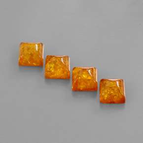 캐럿 천연 옐로우 오렌지 호박 보석, 투명한, 8×8 mm, 투명/반투명