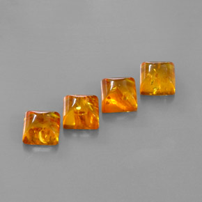 캐럿 천연 옐로우 오렌지 호박 보석, 투명한, 8×8 mm, 투명/반투명