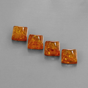 캐럿 천연 옐로우 오렌지 호박 보석, 투명한, 8×8 mm, 투명/반투명
